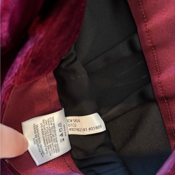 Express Womens Velvet Double-Breasted Blazer Jacket - Burgundy - Picture 7 of 10